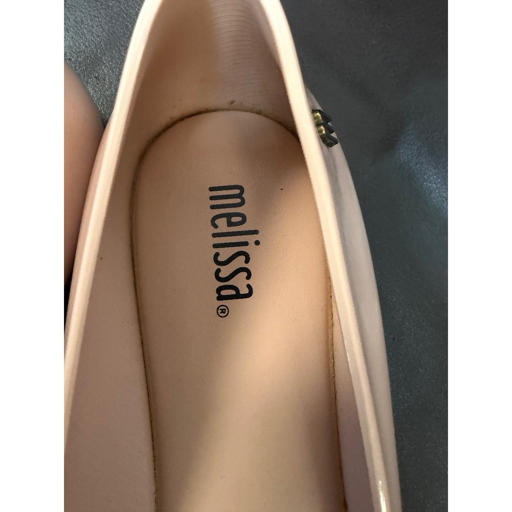 Melissa Ultragirl Jelly Ballet Flats Pink Black Bow Shoes Womens Size 7 EUR 38 - Picture 4 of 5